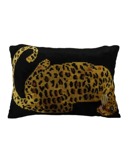Tiger Silk Ikat Velvet Pillow | 16" x 24"