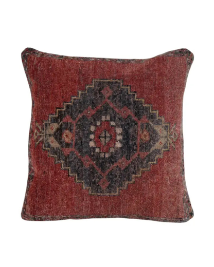 Red Turkish Vintage Yastik Pillow | 18"