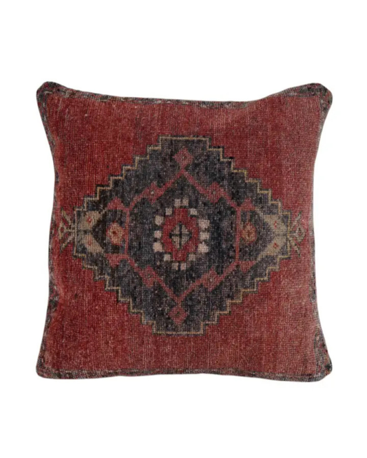 Red Turkish Vintage Yastik Pillow | 18"