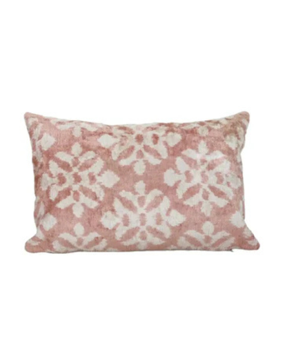Silk Ikat Velvet Lumbar Pillow | 16" x 24"