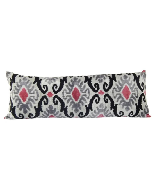Ikat Lumbar Pillow - Silk Ikat Velvet | 15" x 41"