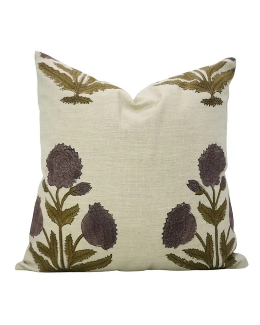Block Print Linen Pillow | Badshah
