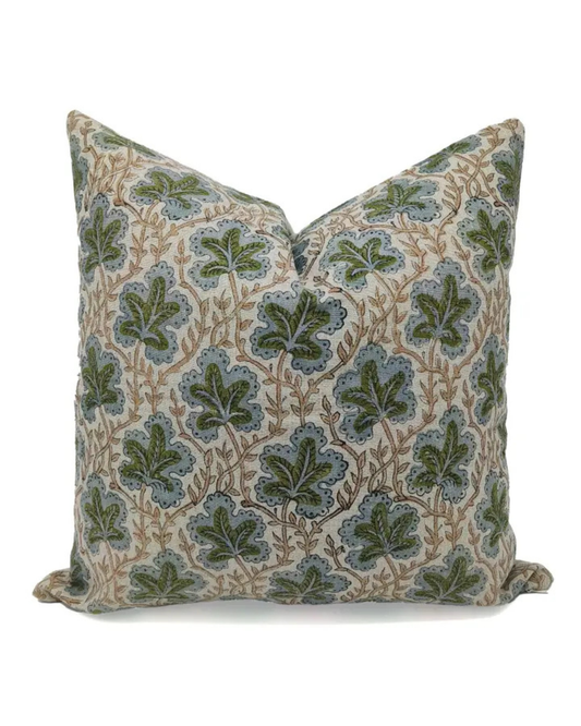 Block Print Linen Pillow | Pushpa Samhita