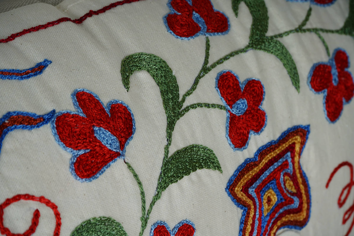 Hand Embroidered Suzani Pillow Cover 1/1 – Animal Motif