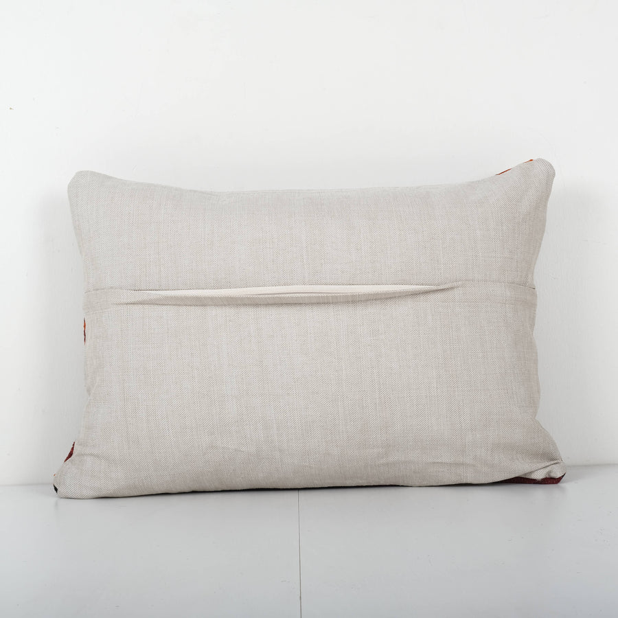 Handmade Organic Striped Lumbar Pillow, Kilim | 16