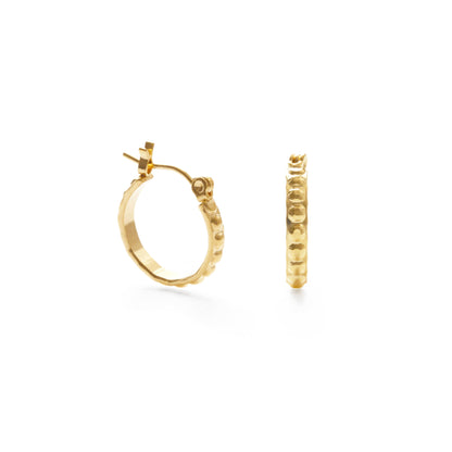 Small Vintage Beaded Hoops: Gold