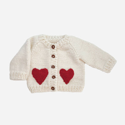 Heart Cardigan, Red Baby Kid Apparel Sweater Valentine Gift: M; 2-4Y