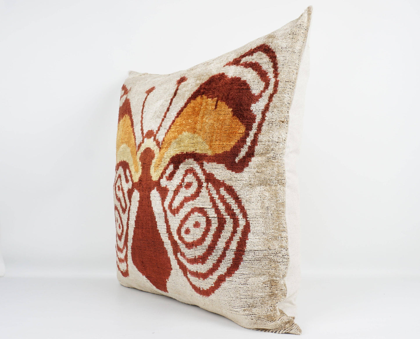 HANDMADE  IKAT SILK/VELVET PILLOWCASE | 24" x 24"
