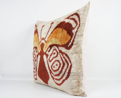 HANDMADE  IKAT SILK/VELVET PILLOWCASE | 24" x 24"