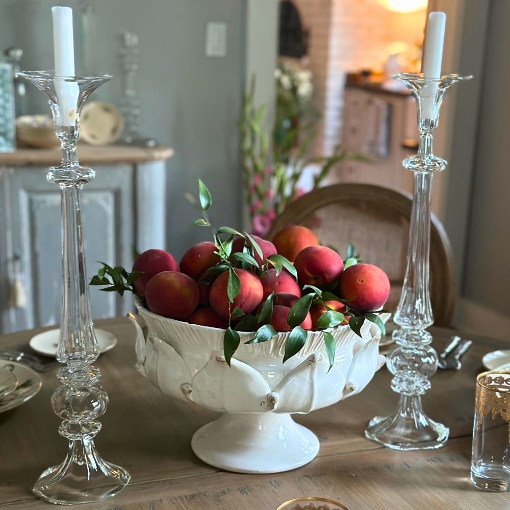Scavo Harvest Pedestal Bowl - New: Antique White