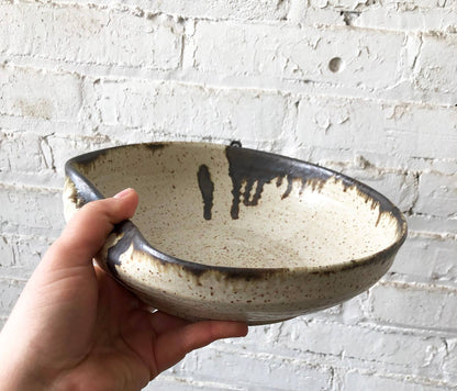 Gina Desantis Ceramics | Luna Serving Bowl with Handle Rest: Sand