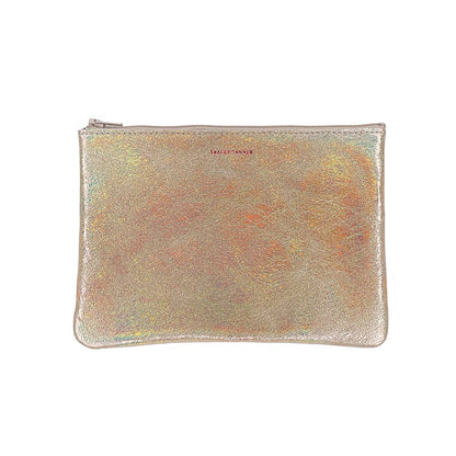 Medium Zip Pouch: Foil Black