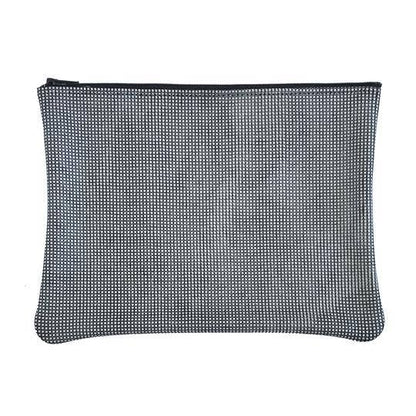 TRACEY TANNER | Large Zip Pouch -  Metallic Distress Navy/Black