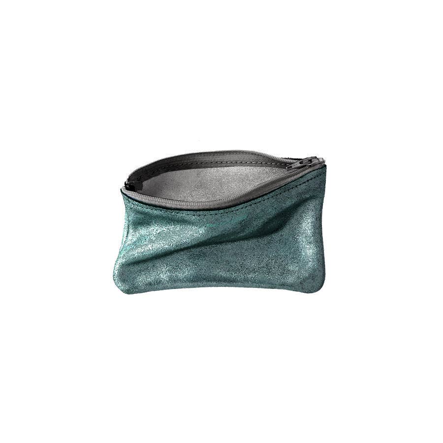 Small Zip Pouch: Foil Black