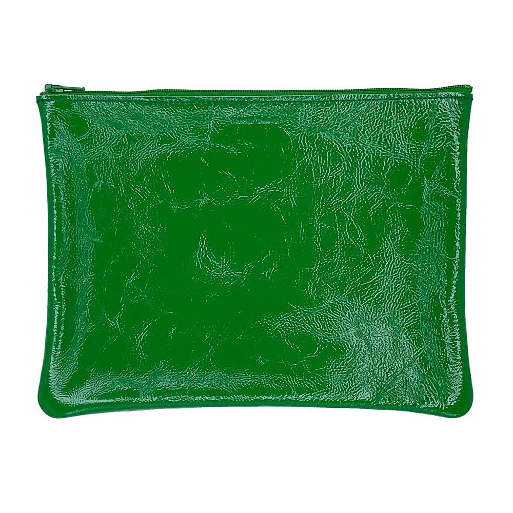 Large Zip Pouch: Sparkle Evergreen/Smoke
