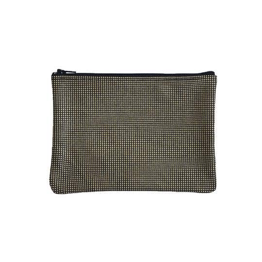 Medium Zip Pouch: Foil Black