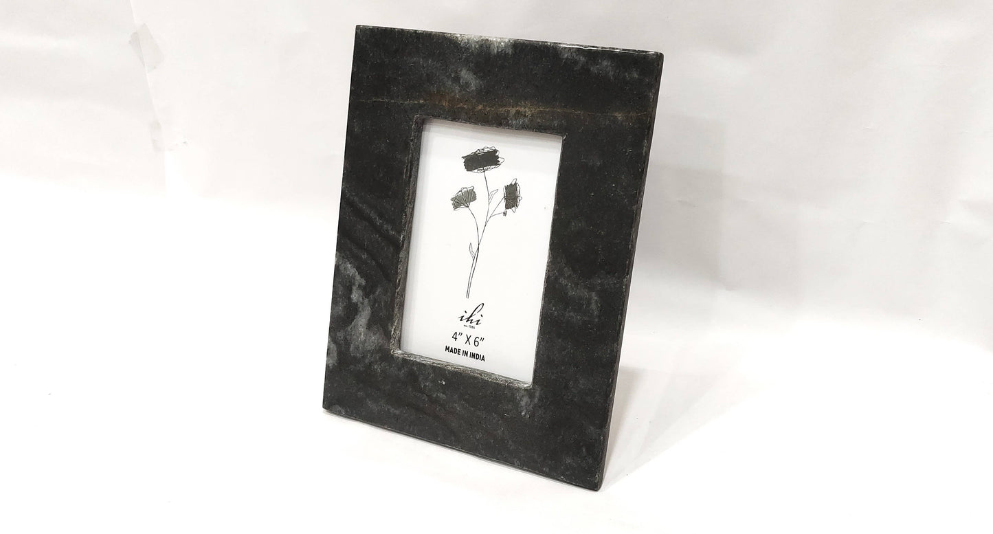 Midnight Black Marble Photo Frame 4x6
