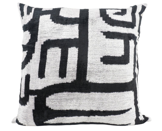 HANDMADE IKAT SILK/VELVET PILLOW | 24" x 24"