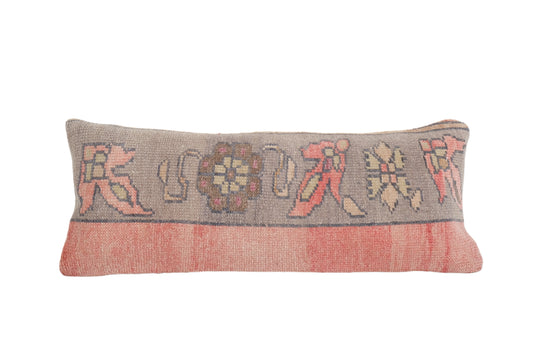 Bohemian Wool Faded Color Rug Pillow, Turkish Taupe | 12" x 28"