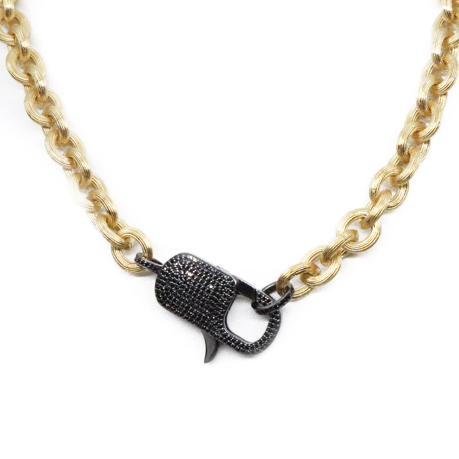 Paula Rosen | Barb Black Spinel Gold Lock Necklace
