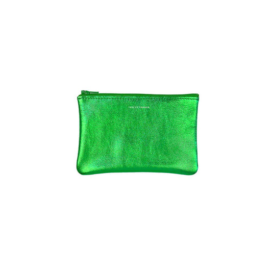 Small Zip Pouch: Matte Foil Verdant