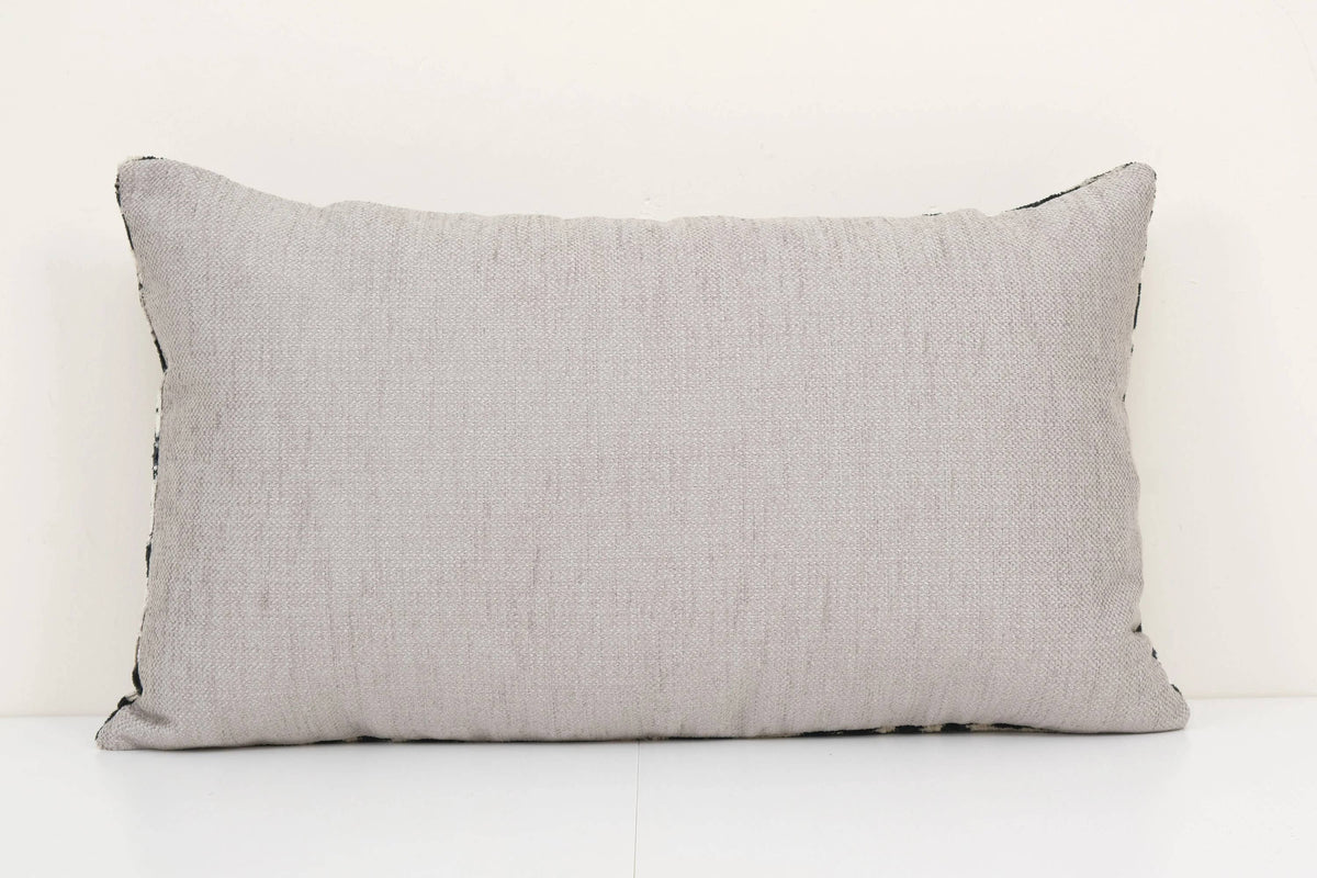 Geometric Design Ikat Velvet Pillow - Black Ethnic Silk Cush