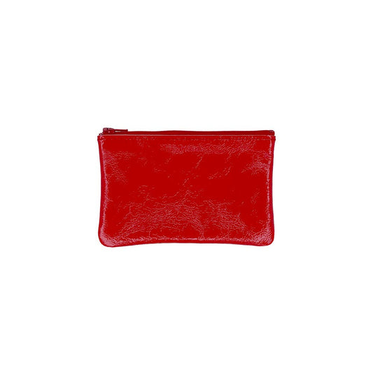 Small Zip Pouch: Candy Patent Vermillion