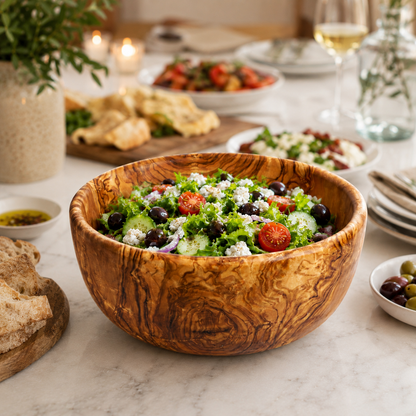 Olive Wood Family Salad Bowl: 8"