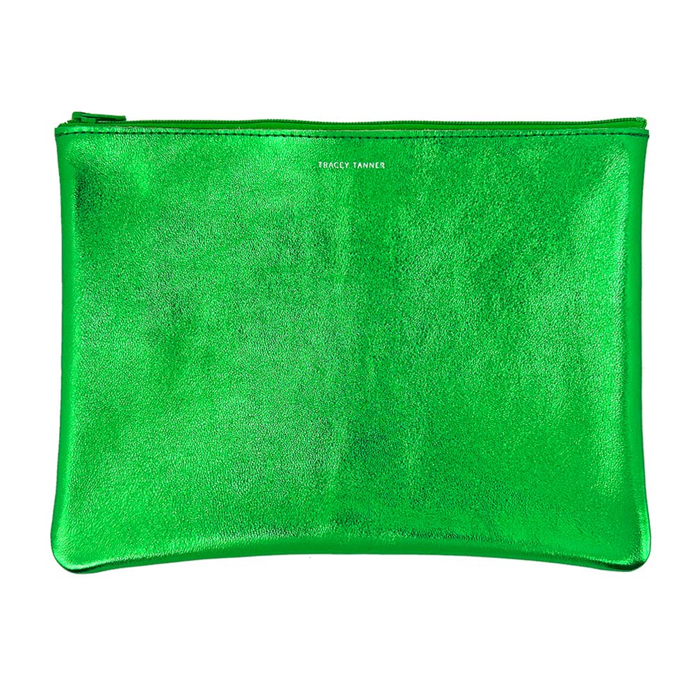TRACEY TANNER | Large Zip Pouch - Matte Foil Verdant