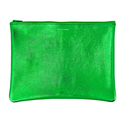 TRACEY TANNER | Large Zip Pouch - Matte Foil Verdant