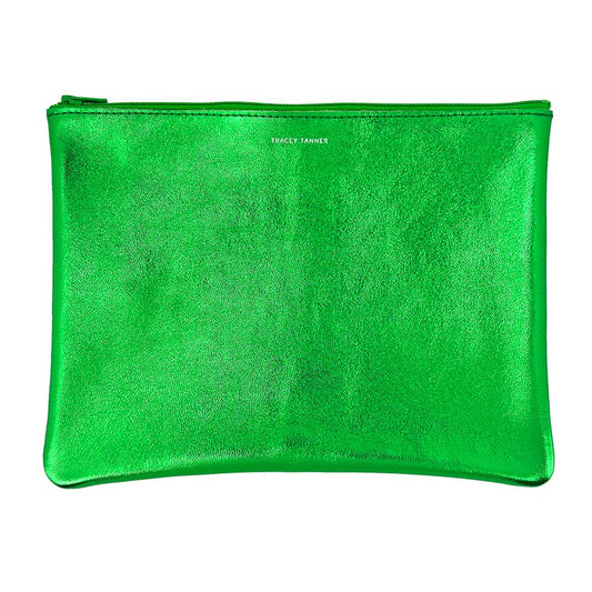 TRACEY TANNER | Large Zip Pouch - Matte Foil Verdant
