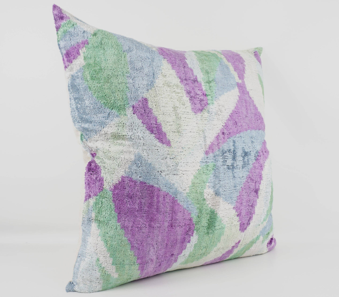 HANDMADE IKAT SILK/VELVET PILLOW | 24" x 24"