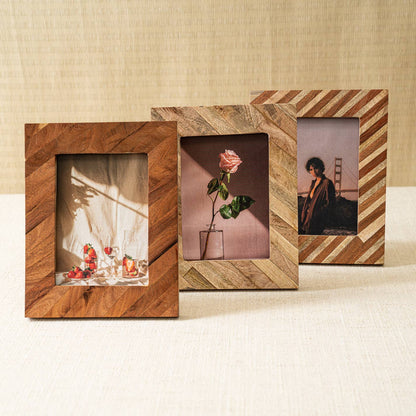 Striped Multi-Wood Photo Frames 9x7