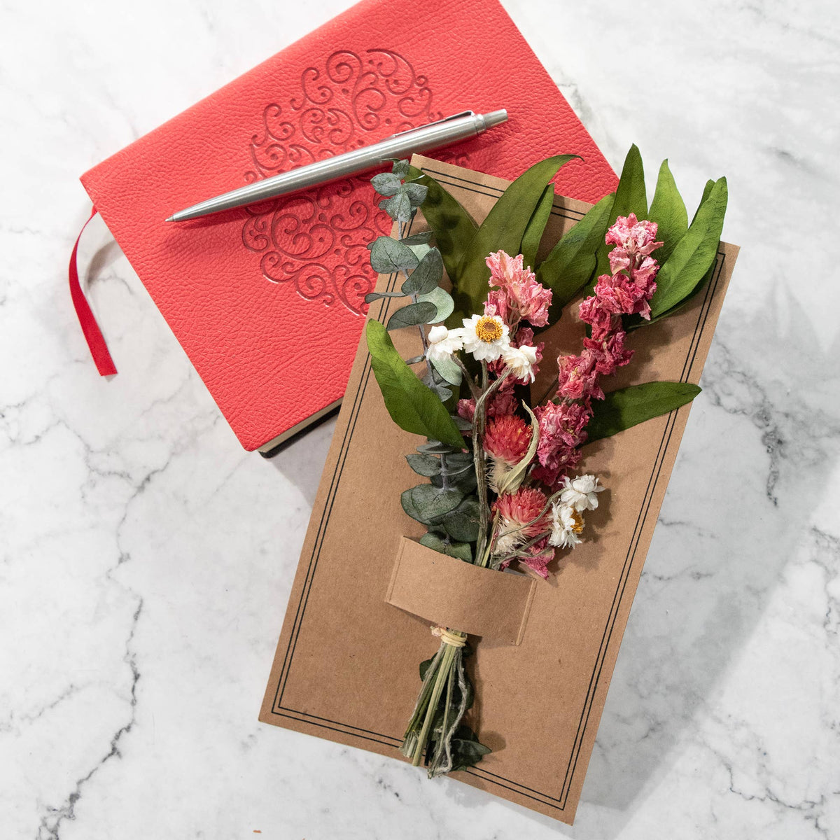 Eucalyptus & Pink Larkspur Mini Bouquet #57