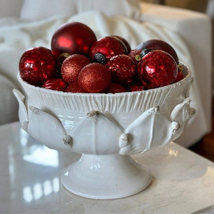 Scavo Harvest Pedestal Bowl - New: Antique White
