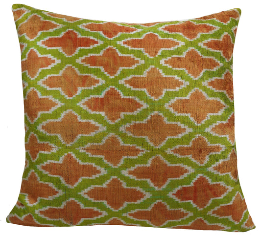 HANDMADE  IKAT SILK/VELVET PILLOWCASE | 24" x 24"