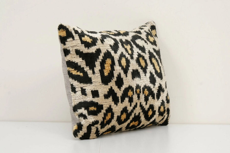 Leopard Ikat Velvet Pillow | 10