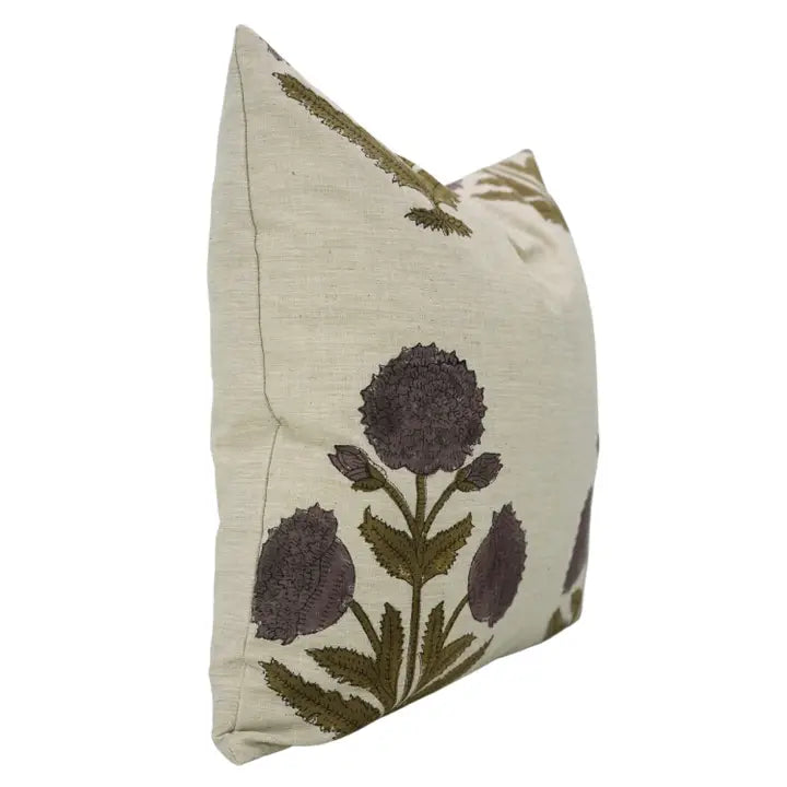 Block Print Linen Pillow | Badshah