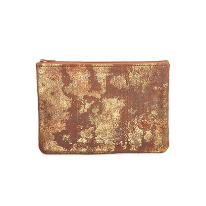 Medium Zip Pouch: Foil Black