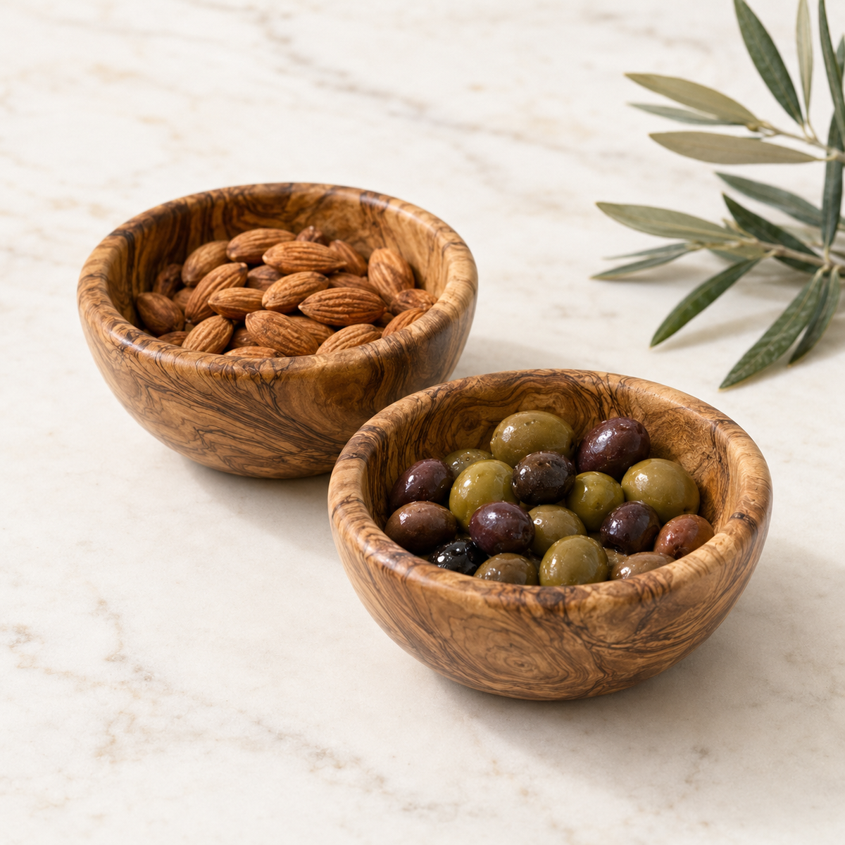 Small Olive Wood Snack Bowl: 5.5"
