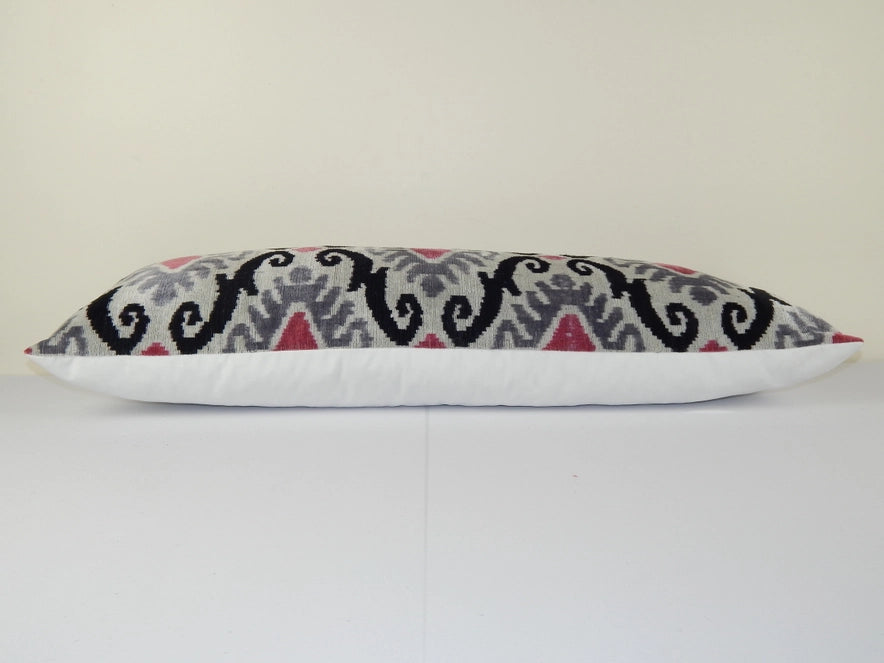 Ikat Lumbar Pillow - Silk Ikat Velvet | 15" x 41"