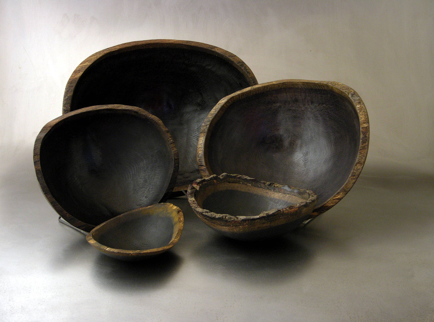 15" EBONIZED OAK OVAL BOWL