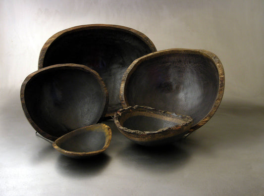 15" EBONIZED OAK OVAL BOWL