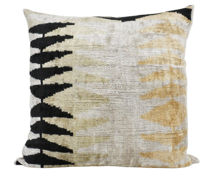 HANDMADE  IKAT SILK/VELVET PILLOW | 24" x 24"