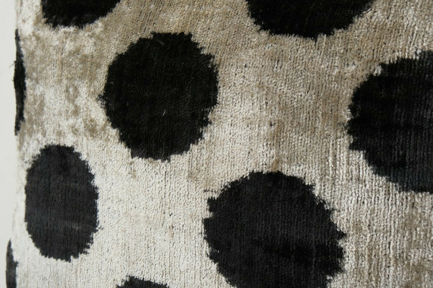 Black Silk Ikat Velvet Pillow | 16ʺ × 16"