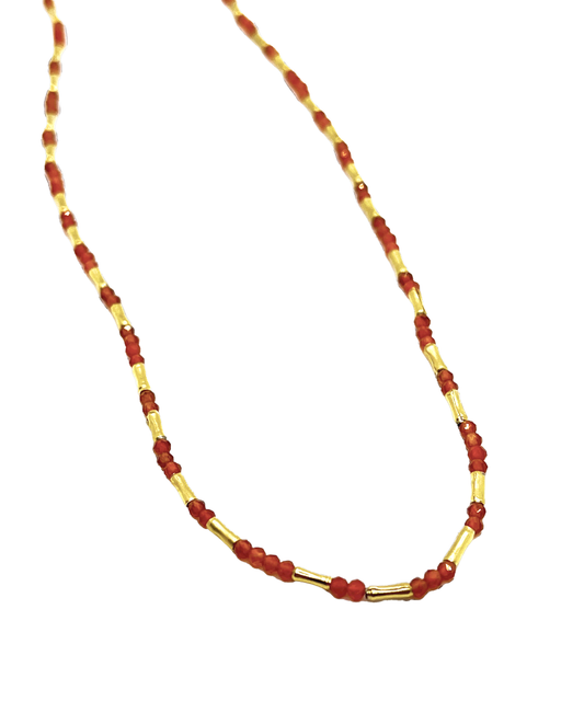 DEBBIE FISHER | Carnelian and Gold Vermeil Bead Necklace