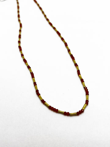 Carnelian and Gold Vermeil Bead Necklace