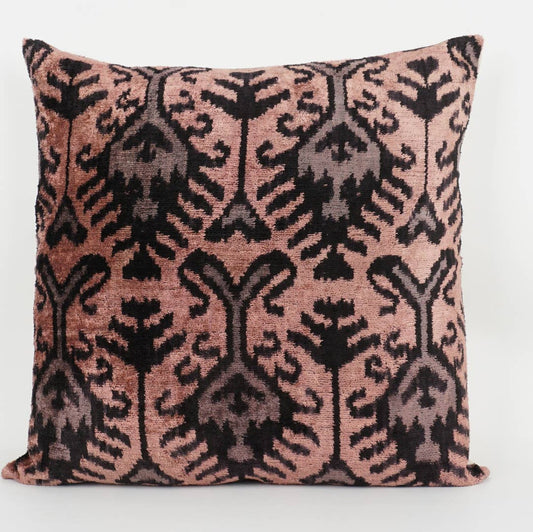 Handmade Ikat Silk/Velvet Pillow | 20" x 20"