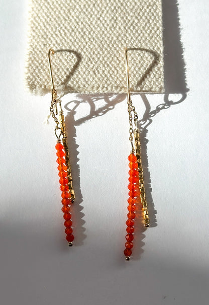 DEBBIE FISHER |  Carnelian and Gold Vermeil Bead Earrings