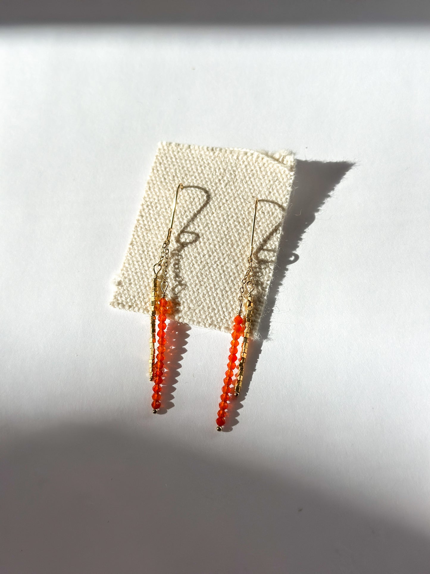 DEBBIE FISHER |  Carnelian and Gold Vermeil Bead Earrings
